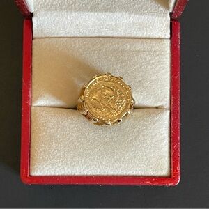 Gold Panda Coin Design Ring